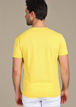 Yellow Luxury Cotton V-neck Tee