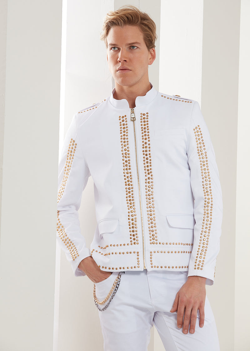 White Gold "Limited Edition" Studded Jacket