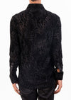 Black Wave Crush Velvet Shirt