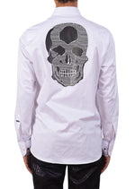 White "Silicon Skull" Rhinestone Shirt