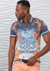 Blue Gold "Florence" Print Polo